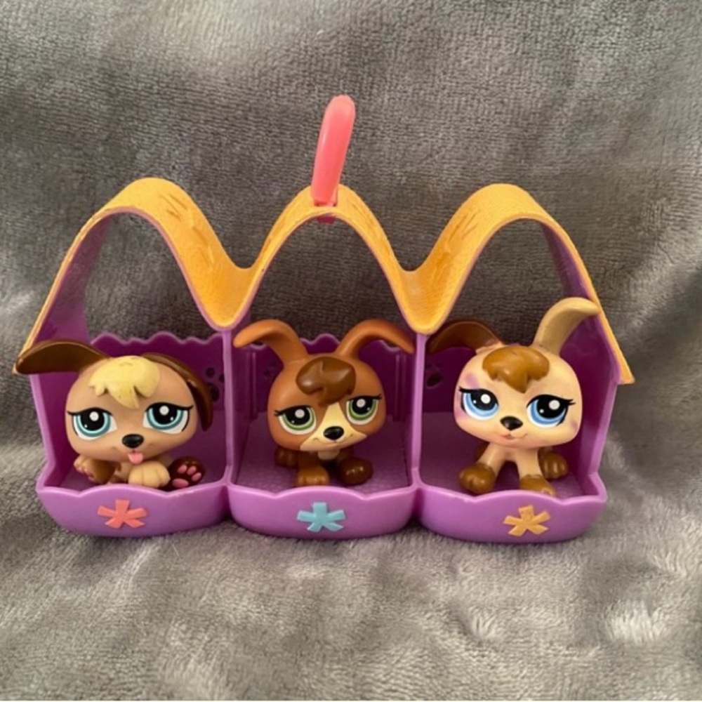 LPS Puppy Triplets w/Pet House accessory #1338 #1339 1340 - Picture 2 of 12